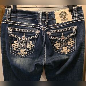 L.A. Idol Dark Blue Embellished Capris 11